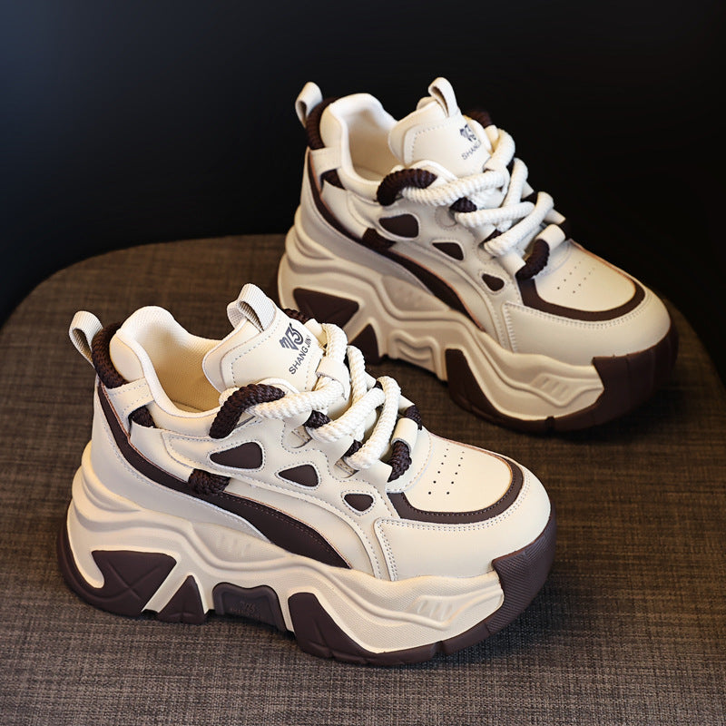 Women's Authentic Platform Dad Autumn Round Toe Height Casual Shoes