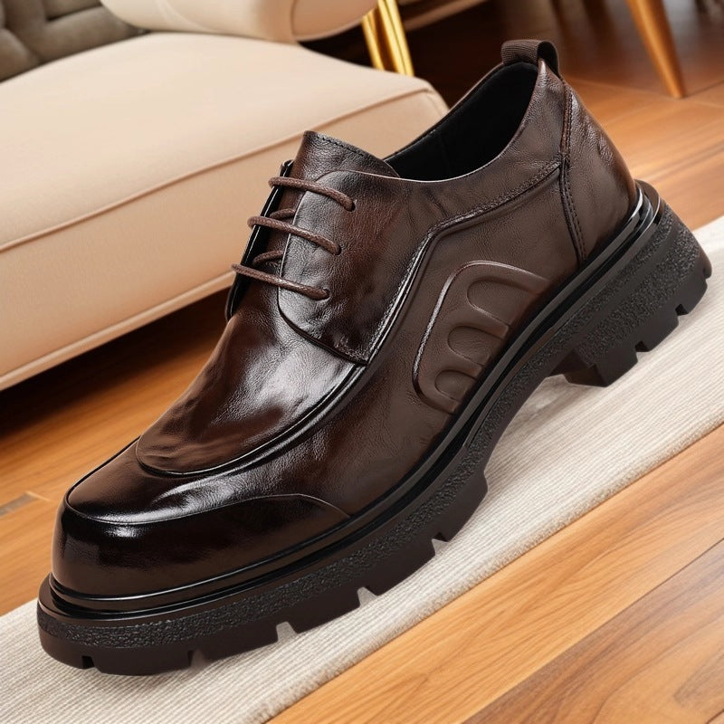 Men's Business Formal Wear Light Luxury Thick Bottom Big Head Men's Shoes