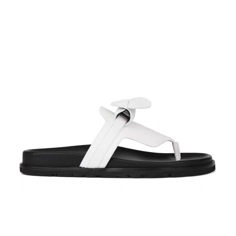 Women's Lock Thick-soled Flip-flops Herringbone Plus Size Slippers