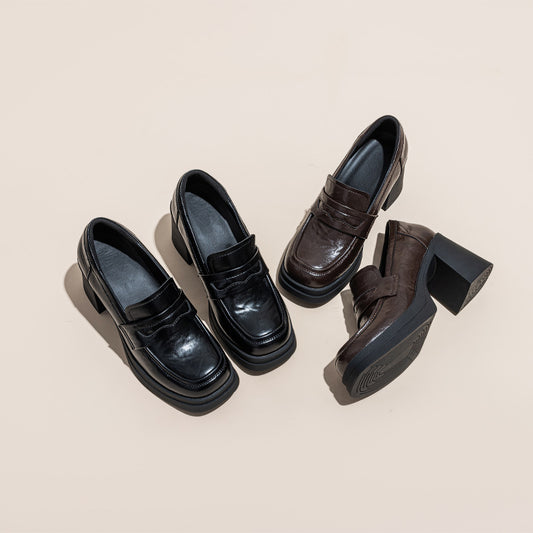 Thick Bottom Chunky Pumps Versatile British Loafers