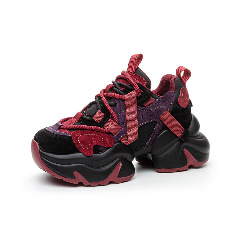 Women's Clunky Winter Fleece-lined Platform Height Increasing Sneakers