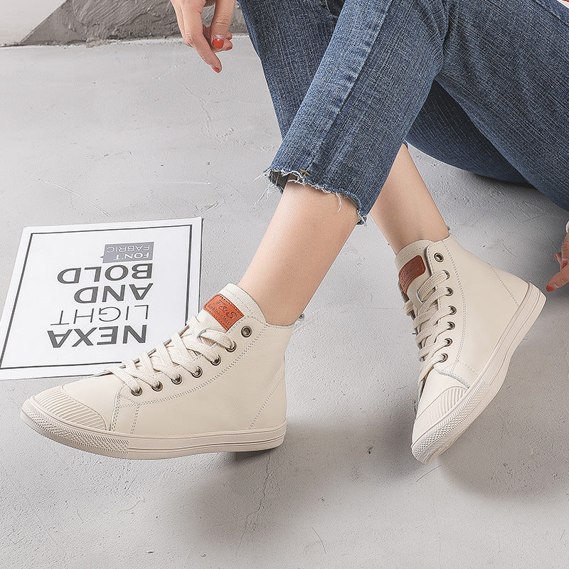 Pretty Genuine White Comfortable Muffin Flat Casual Shoes