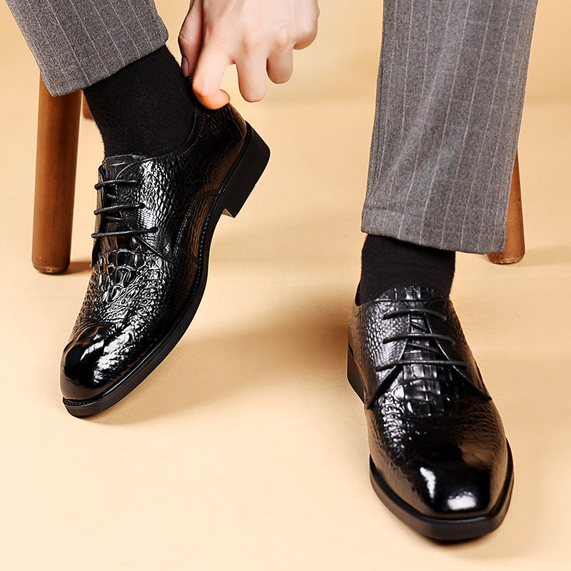 Men's Cowhide Business Formal Wear British Leisure Commute Leather Shoes