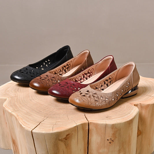 Women's Leap Moon Mom Genuine Comfortable Flat Casual Shoes