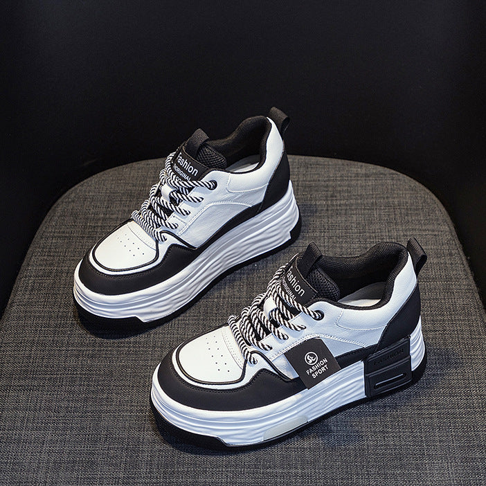 Women's Spring Height Increasing Insole White Pumps Casual Shoes