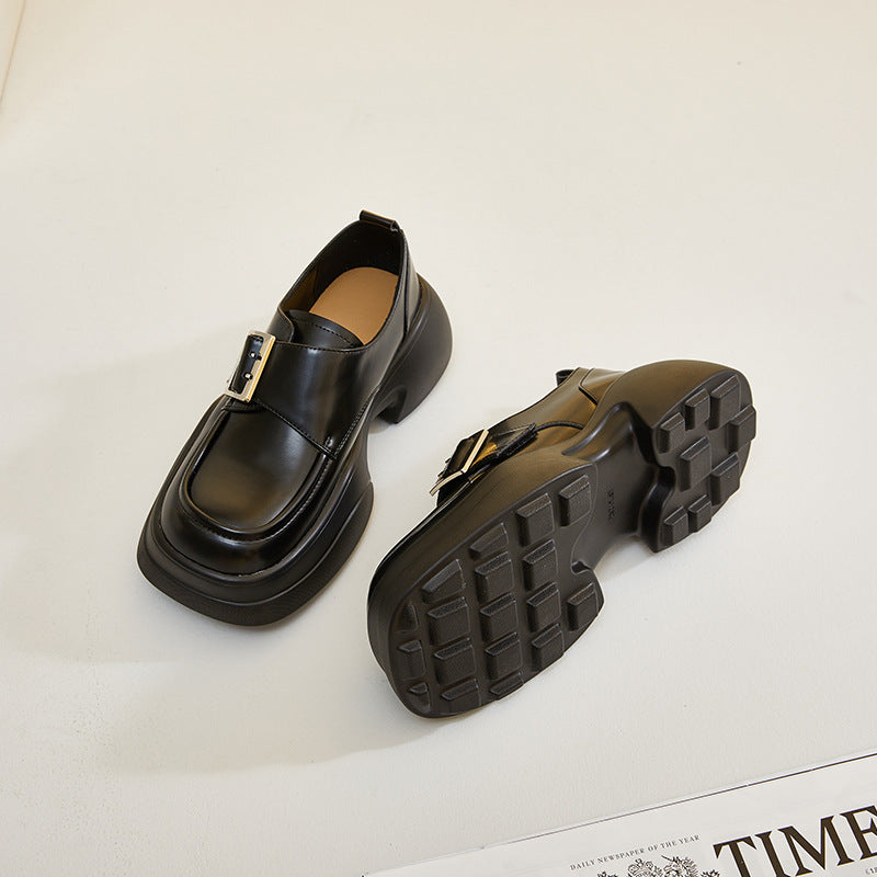 Women's British Glossy Muffin Soft Big Toe Loafers