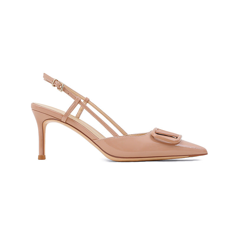 Women's French Sexy Pointed Stiletto High Patent Sandals
