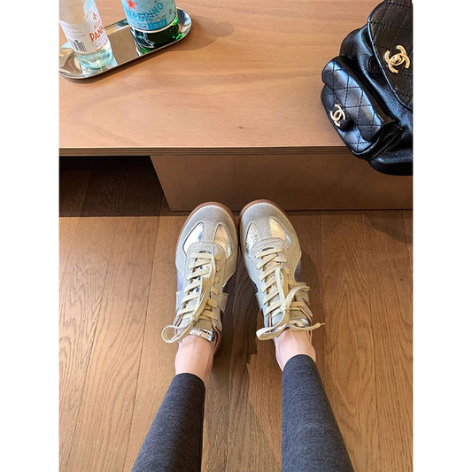Women's Retro Genuine Assorted Colors Round Head Thick Sneakers