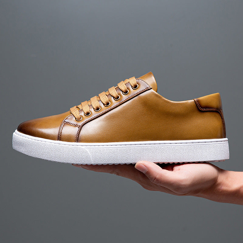 Men's Bottom White Genuine Plus Size Widened Men's Shoes