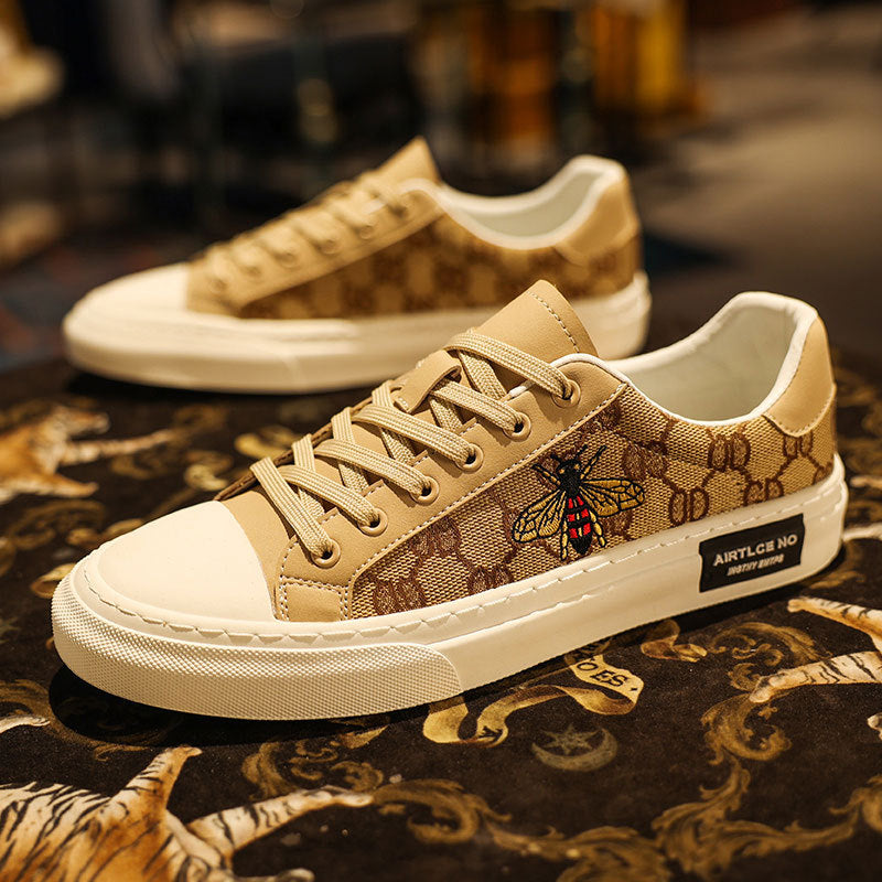 Men's Korean Fashionable White Summer Breathable Canvas Shoes