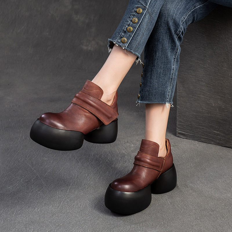 Women's Shu Thick Bottom Increased Retro Big Boots