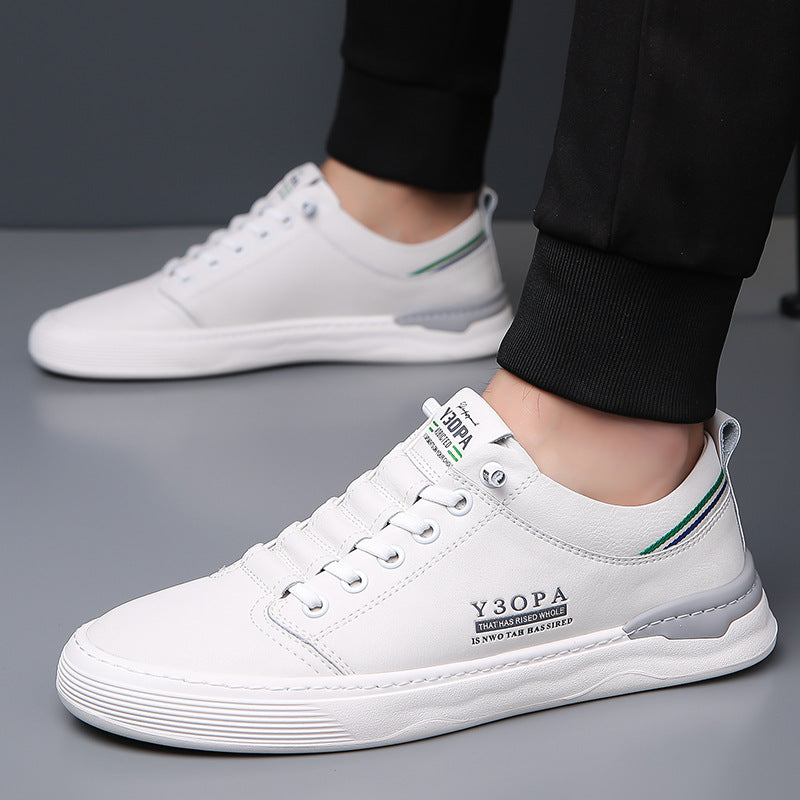 Men's Fashionable Autumn Korean Breathable White Loafers