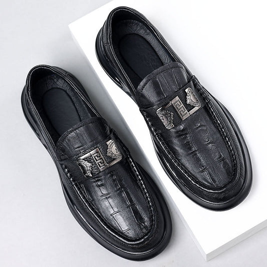 Men's Autumn Sheepskin Fashion Slip-on Soft Bottom Surface Male Casual Shoes
