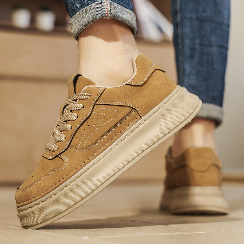 Men's Lightweight Platform Vintage Skateboard Soft Bottom Men's Board Shoes