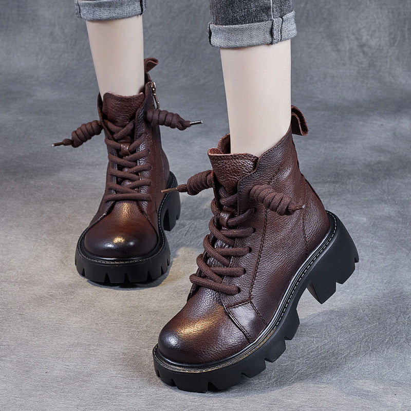 Martin Female British Style Round Toe Boots