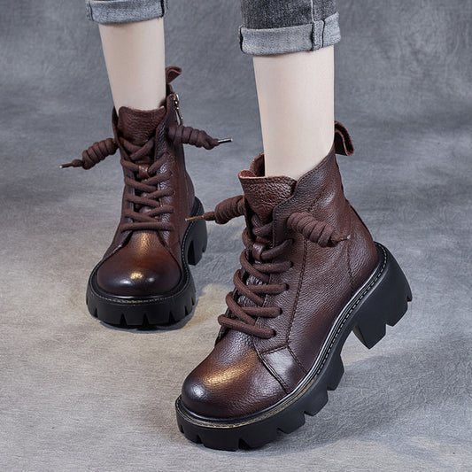 Martin Female British Style Round Toe Boots