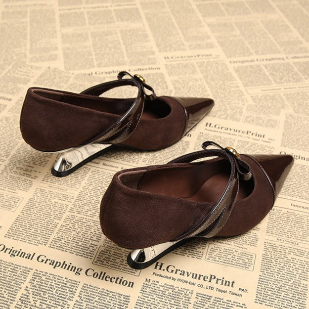 Women's Genuine Wedge Beautiful French Mary Jane High Spring Temperament Small Women's Fashion Shoes
