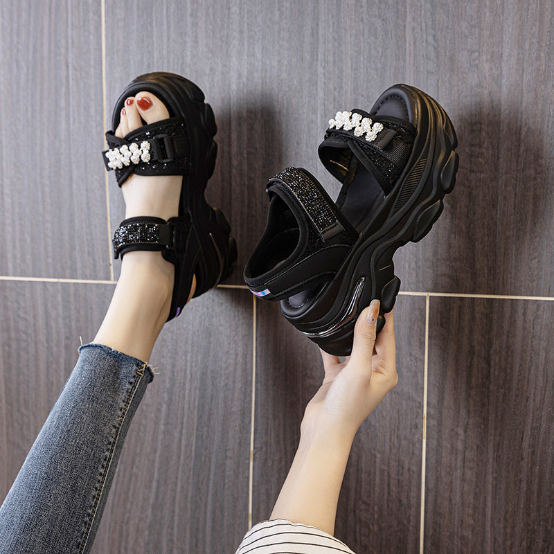 Women's Sole Sports Muffin Platform Fashion Velcro Sandals