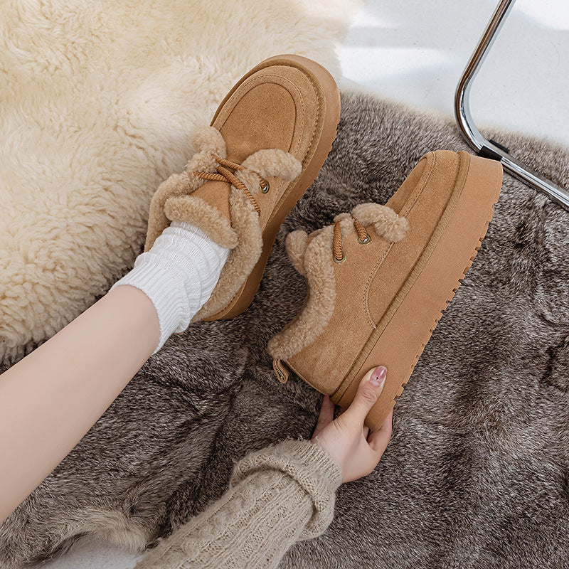 Women's Winter Warm Fashion Fleece-lined Thickened Cotton Snow Boots
