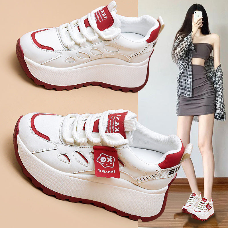 Women's Thick Bottom Heightened Daddy Fashionable Muffin Sneakers