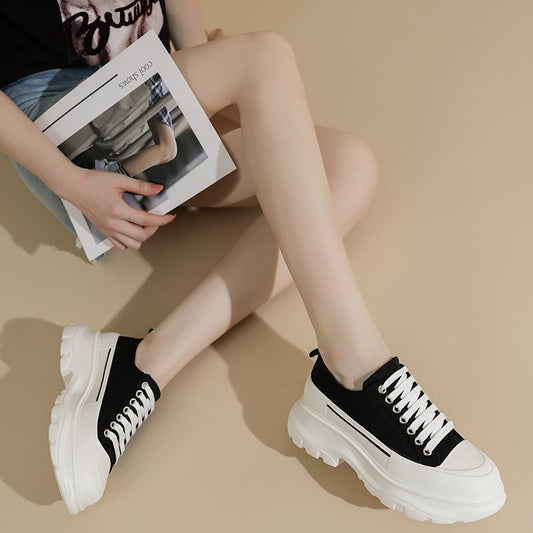 Women's Elegant Dad White Online Live Canvas Shoes