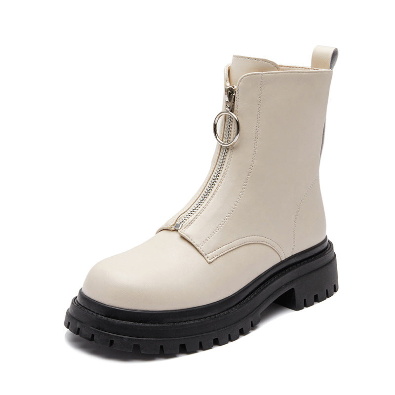 Women's British Style Thick-soled Martin Autumn Front Boots