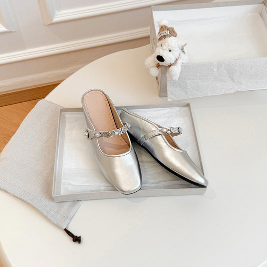 Women's Insole Closed Toe Half Summer Wear Korean Slippers