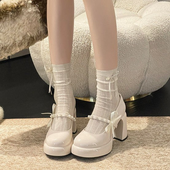 Women's Chunky Mary Jane Spring Word With Heels