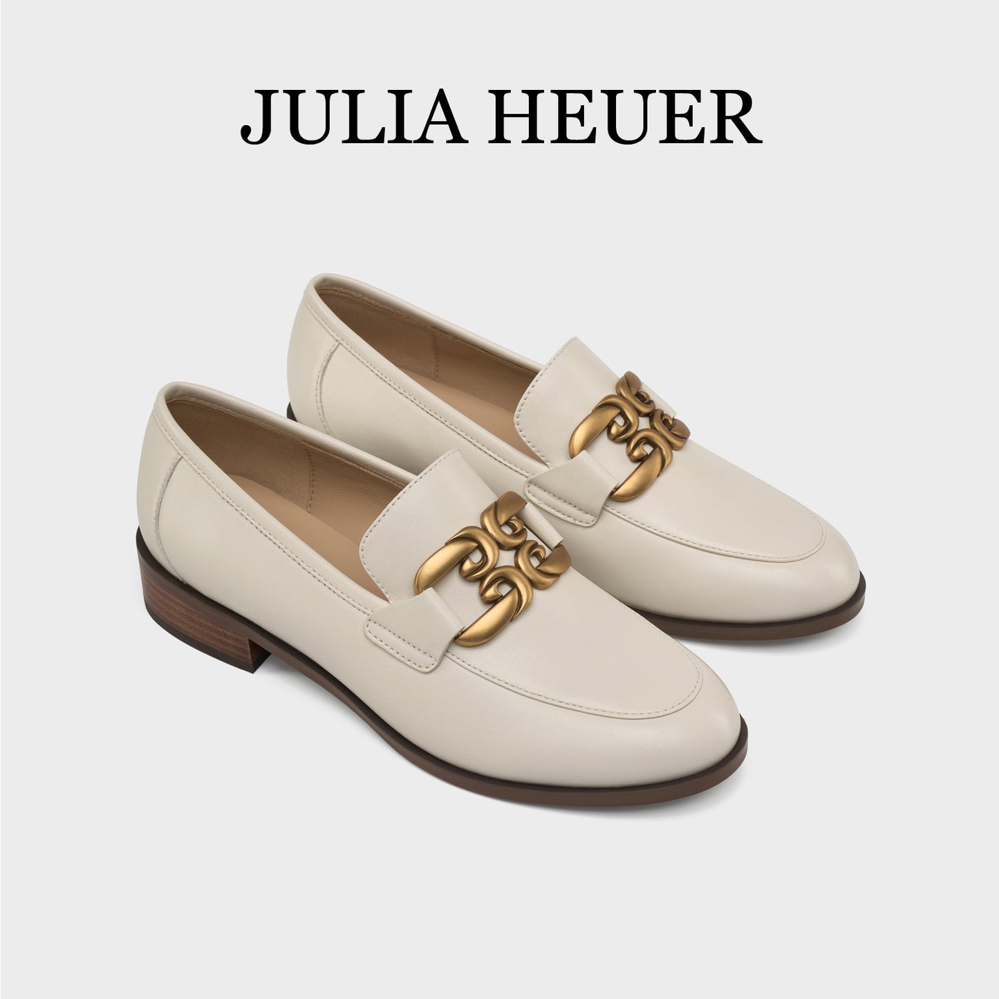 Julia Hull Double Hook Metal Buckle Chunky Round Loafers
