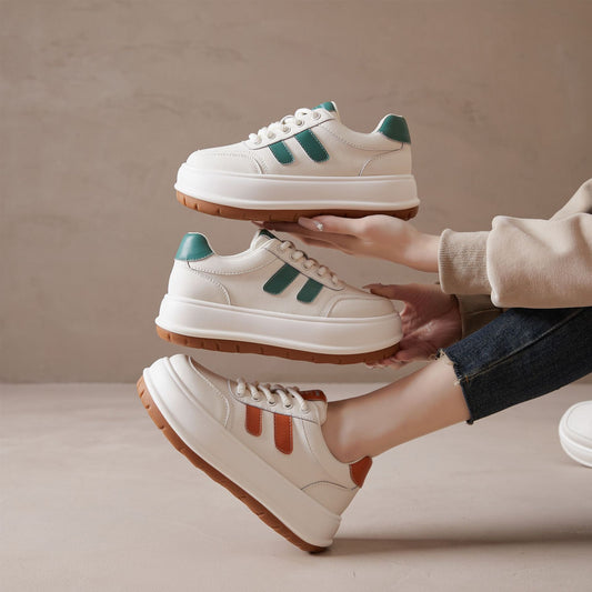 Women's White Fashion Platform Elevator Wild Color Matching Women's Casual Shoes