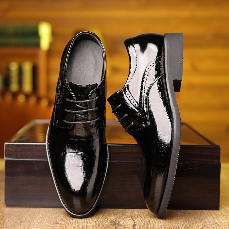 Men's First Layer Cowhide Commuter Black British Leather Shoes