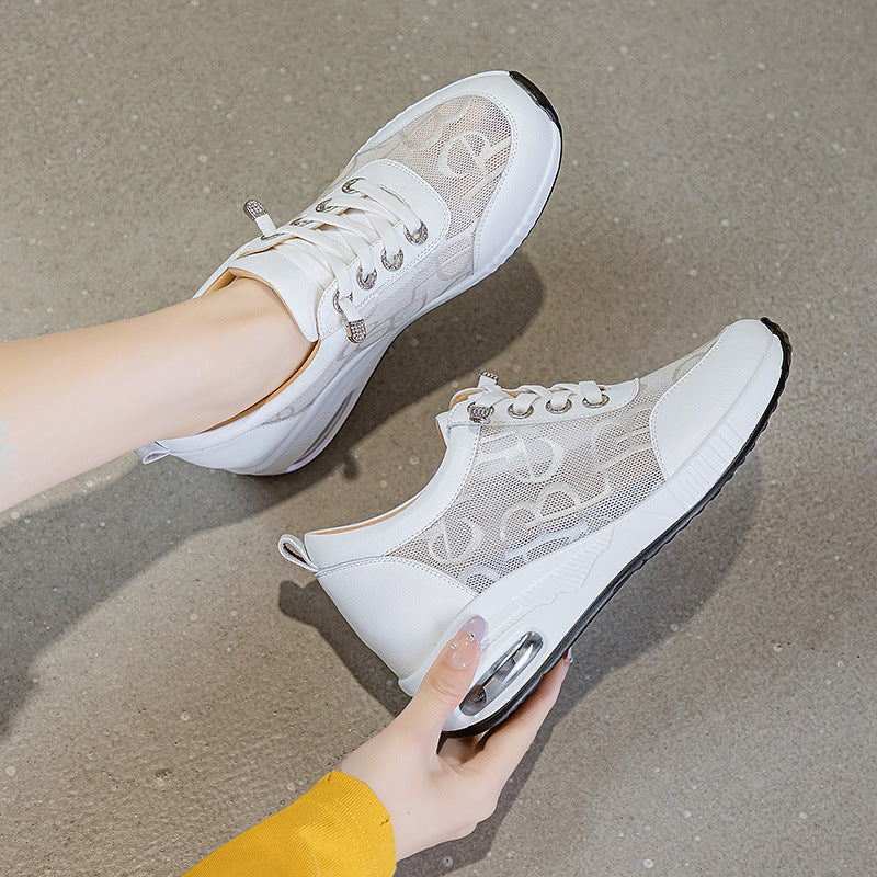 Women's Spring Mesh Breathable Height Increasing Insole Air Women's Casual Shoes