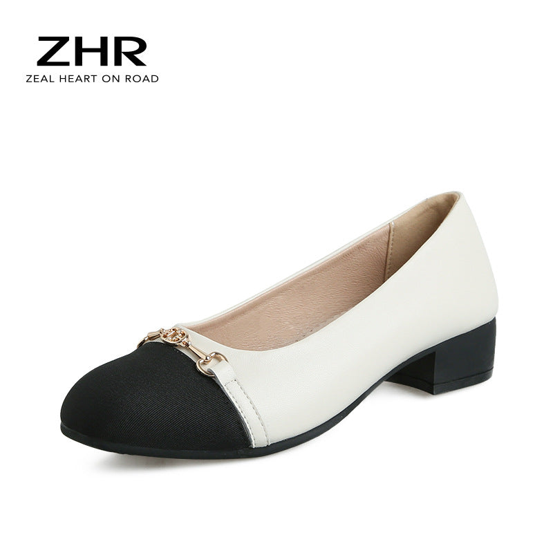 Women's Pumps Classic Style Chunky Slip-on Square Toe Mary Women's Casual Shoes
