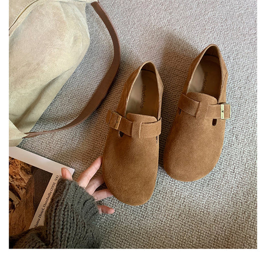 Women's Full Cowhide Retro With Two-step For Casual Shoes