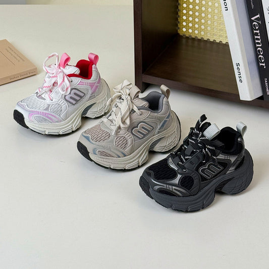 Children's Spring Daddy Fashion Letters Running Retro Kid's Sneakers