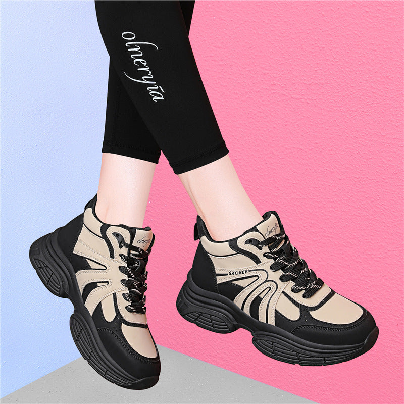 Women's Platform Dad Fashion Fleece-lined Portable Women's Sports Shoes