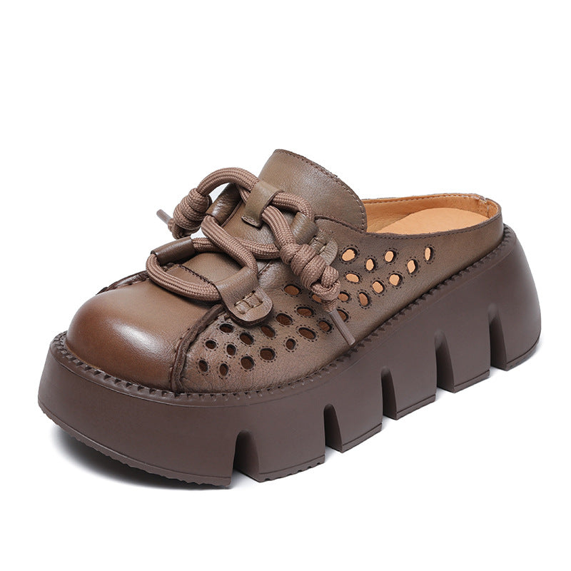 Women's Hollowed Toe Box Half Round Head Slippers