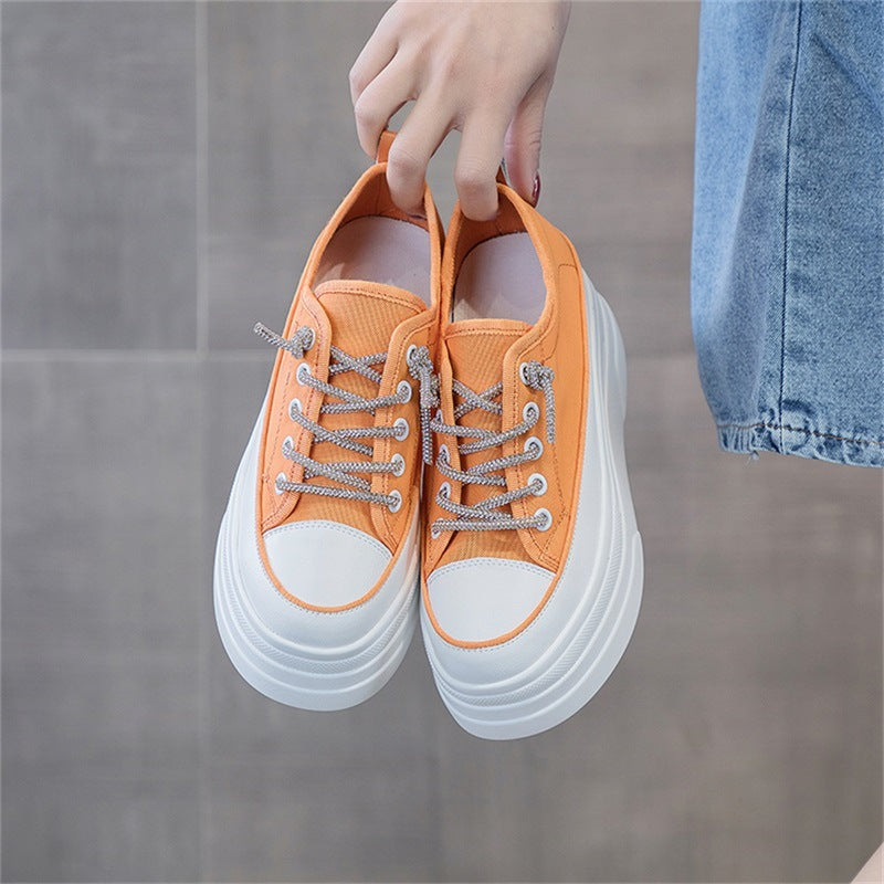 Women's Small Hidden White Platform Mesh Surface Breathable Summer Women's Casual Shoes