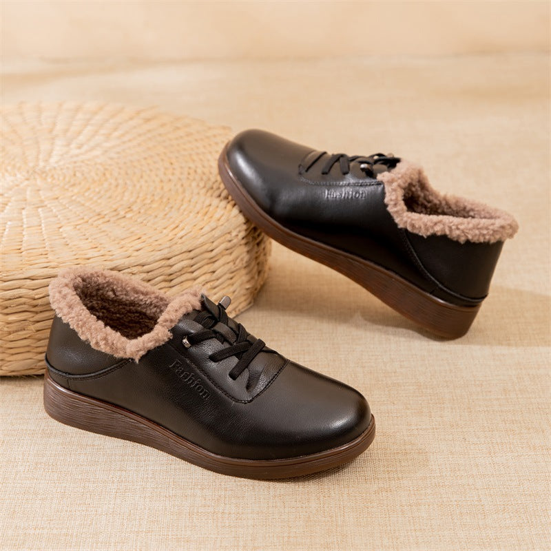Mom Winter Wool Warm Flat Deep Women's Shoes