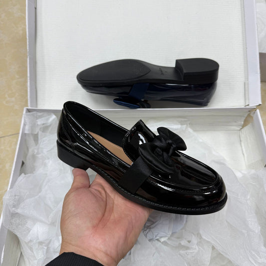 Women's Bow British Style Retro Chunky Loafers