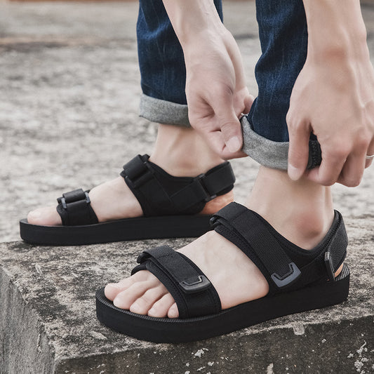 Men's Extra Large Size Summer Outdoor Velcro Sandals