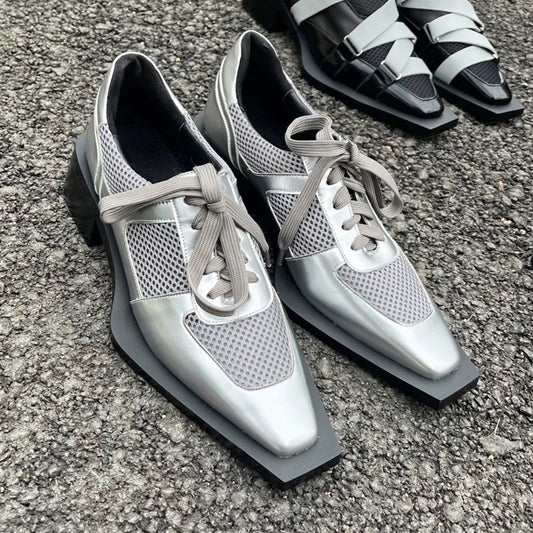 Women's Design Small Summer British Square Toe Loafers