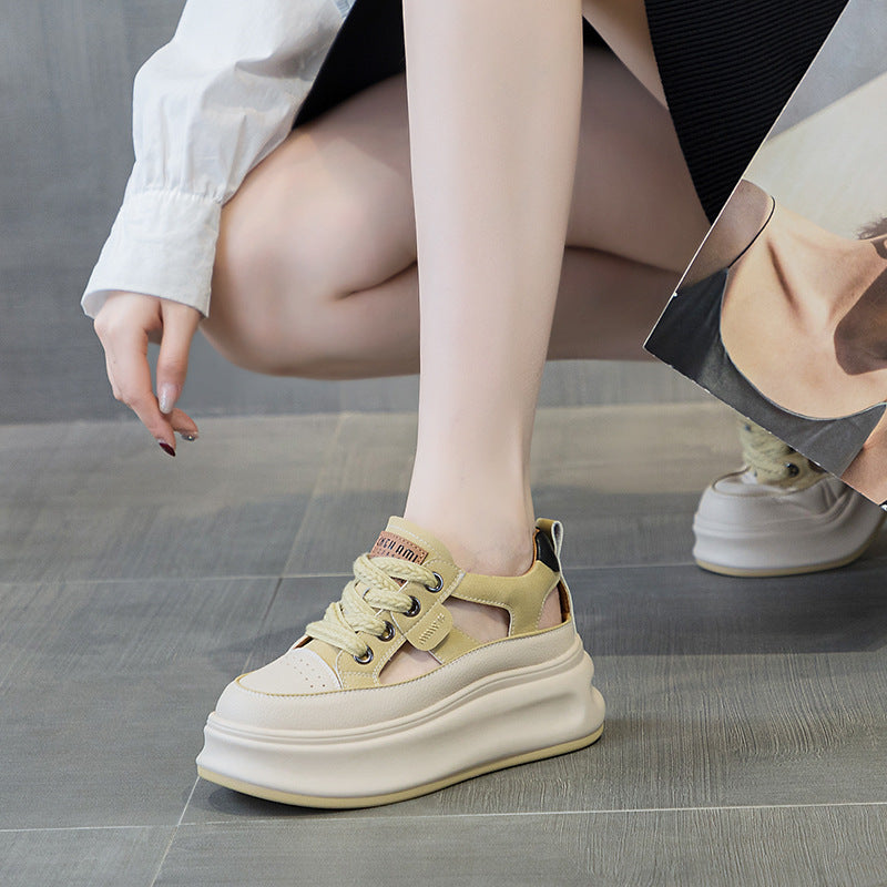 Women's Genuine Summer Platform Height Increasing Insole Casual Shoes
