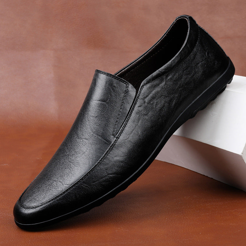 Men's Business Cowhide Soft Bottom Live Broadcast Leather Shoes