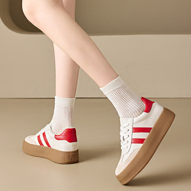 Women's Training Vintage Skateboard Platform Sports White Casual Shoes
