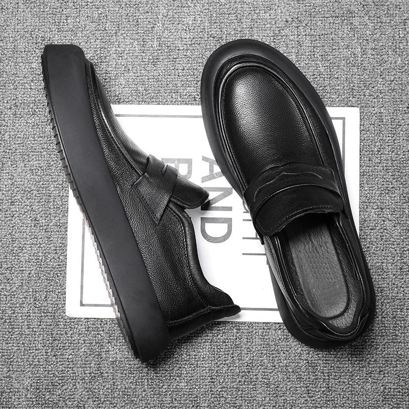 Men's Autumn Trendy Genuine Cowhide British Wild Soft Leather Shoes