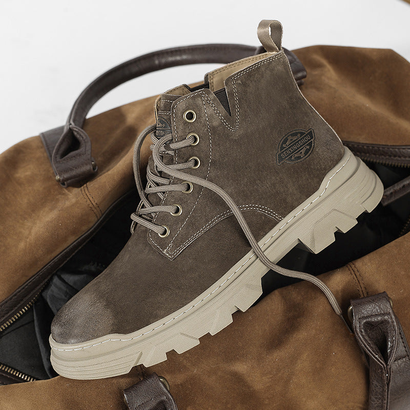 Men's Top British Style Vintage Autumn Genuine Boots