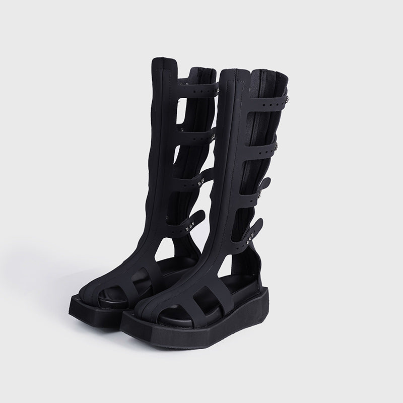 Women's High Leg Fashion Slimming Martin Trendy Sandals