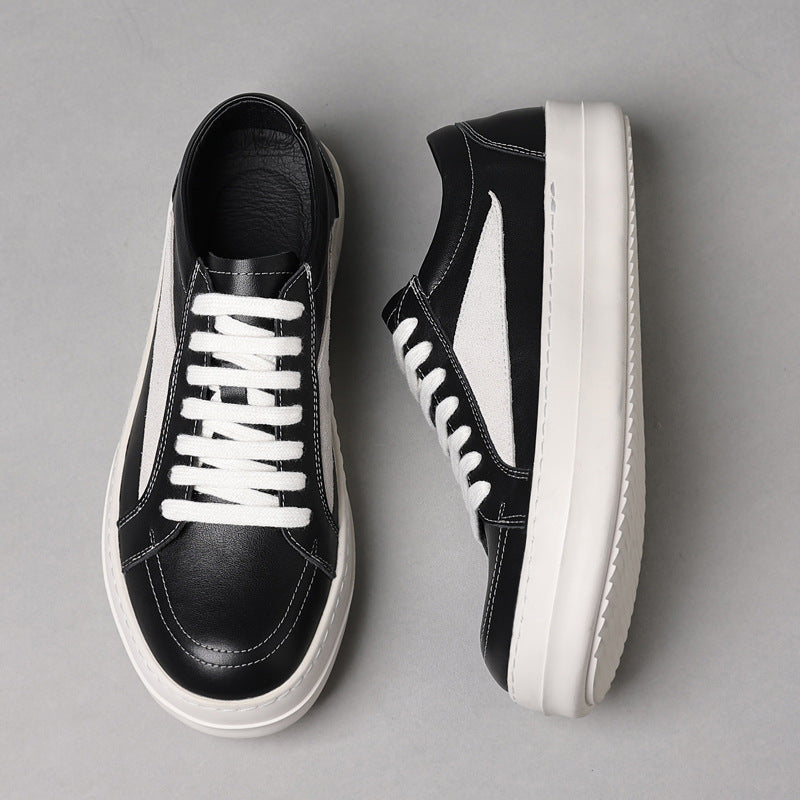 Men's Top Layer Cowhide Design Fashion Bread Leather Shoes