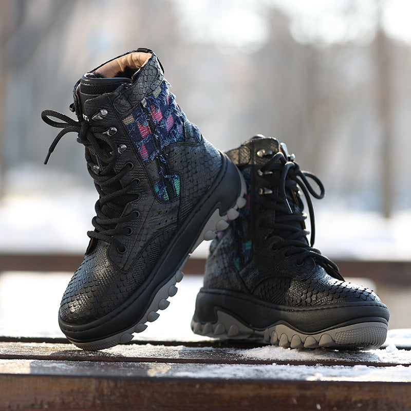 Women's Integrated Fleece-lined Thick Waterproof Northeast Outdoor Snow Boots